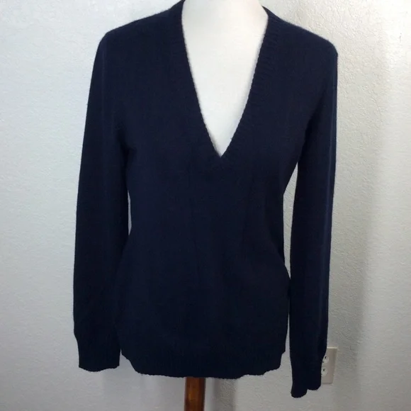 Tory Burch Navy V-Neck Sweater - Picture 11 of 13